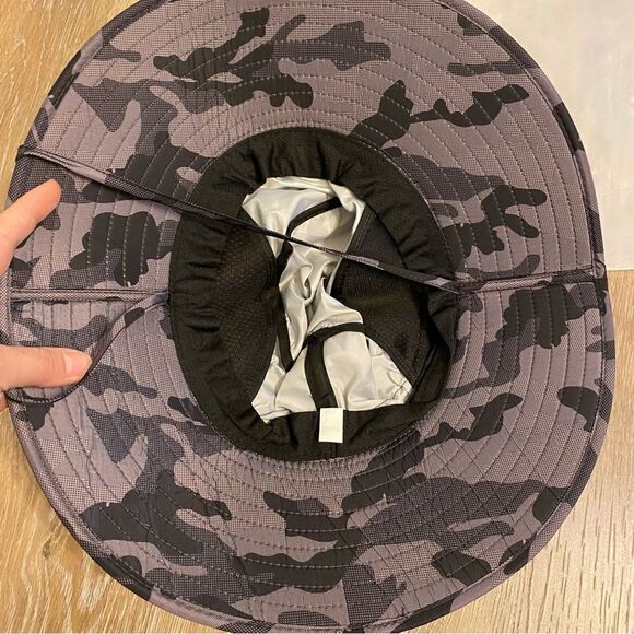 Men Women Fishing Sun Waterproof Wide Brim black gray camo hat NEW - Picture 7 of 9